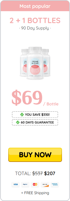 Most popular: 2 + 1 bottles, 90-day supply – $69 per bottle, total $207 with free shipping. Buy now.